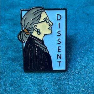 RBG Dissent Enamel Pin - Black and Blue